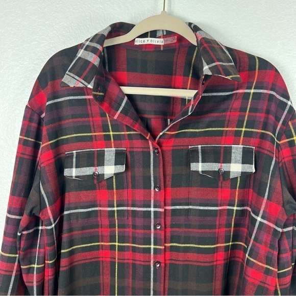 Alice + Olivia Red & Black Plaid Mini Dress - Picture 3 of 8